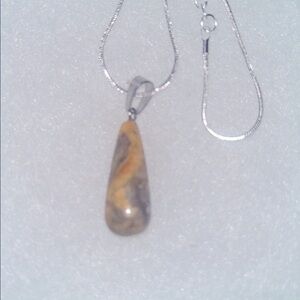 Boho Hippie Crazy Lace Agate Sterling Silver 16” Necklace